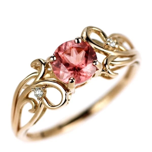 BRAND NEW RARE K18PG RHODOCHROSITE DIAMOND RING: Brand New Rare K18PG Rhodochrosite Diamond Ring Brand: None Type/Style: Ring Material: Metal Purity K18, Metal Gold, Main Stone/Creation None Color: None Size: 6 US Accessories: None