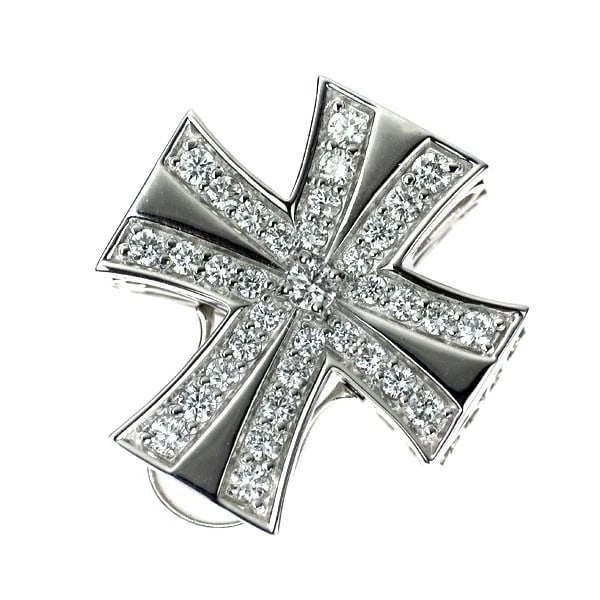 YUKIZAKI K18WG DIAMOND PENDANT TOP: Yukizaki K18WG diamond pendant top Brand: None Type/Style: pendant top Material: Metal Purity K18, Metal Gold, Main Stone/Creation Natural Color: None Size: Length/Width/Diameter21.5 