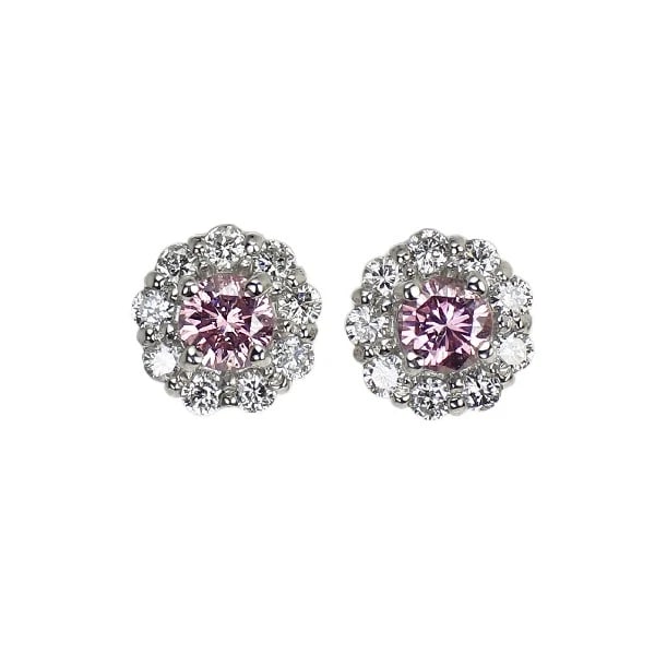 BRAND NEW RARE PT900 NATURAL PINK DIAMOND EARRINGS: Brand New Rare Pt900 Natural Pink Diamond Earrings Brand: None Type/Style: piercing Material: Metal Purity 900, Metal Platinum, Main Stone/Creation Natural Color: None Size: Length/Width/Diameter5