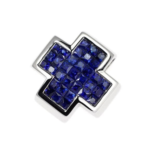 LES ESSENTIALS K18WG SAPPHIRE PENDANT TOP: Les Essentials K18WG Sapphire Pendant Top Brand: Les essentials Type/Style: pendant top Material: Metal Purity K18, Metal Gold, Main Stone/Creation sapphires Color: none Size: