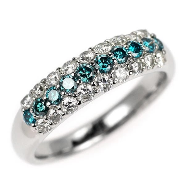 PT900 COLLARLESS/TREAT BLUE DIAMOND RING: Pt900 Collarless/Treat Blue Diamond Ring Brand: None Type/Style: Ring Material: Metal Purity 900, Metal Platinum, Main Stone/Creation Natural Color: None Size: 7.25 US Accessories: None