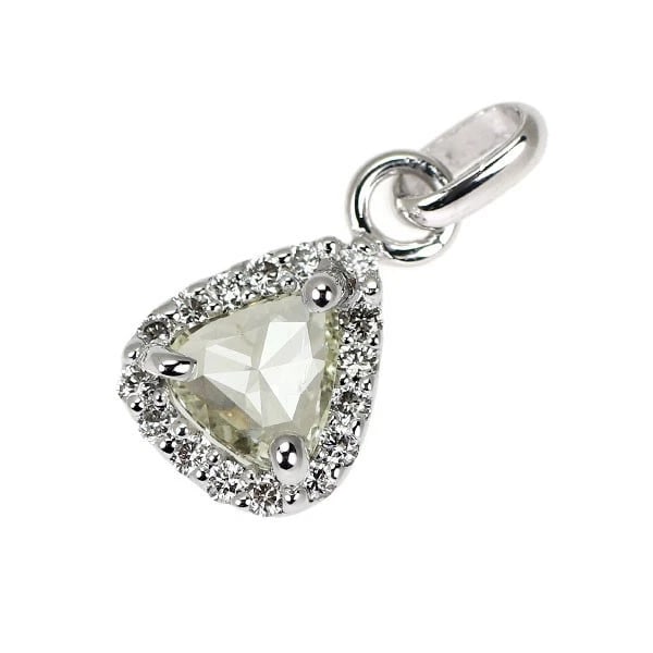 BRAND NEW K18WG/PT900 PEAR SHAPE ROSE CUT DIAMOND PENDANT TOP: Brand New K18wg/PT900 Pear Shape Rose Cut Diamond Pendant Top Brand: None Type/Style: pendant top Material: Metal Purity None, Metal K18/Pt900, Main Stone/Creation Natural Color: none Size: