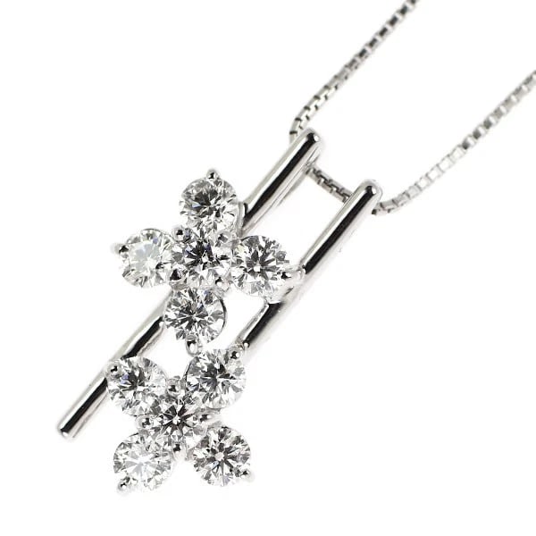 K18WG H&C DIAMOND PENDANT NECKLACE: K18WG H&C Diamond Pendant Necklace Brand: None Type/Style: Pendant Necklace Material: Metal Purity K18, Metal Gold, Main Stone/Creation Natural Color: White Gold Size: