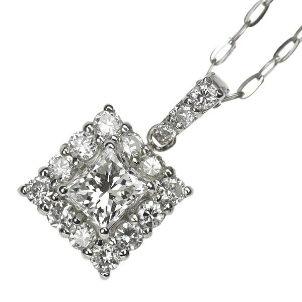 BRAND NEW PT950/ PT850 PRINCESS CUT DIAMOND PENDANT NECKLACE: Brand New Pt950/ Pt850 Princess Cut Diamond Pendant Necklace Brand: None Type/Style: Pendant Necklace Material: Metal Purity None, Metal Pt850, Main Stone/Creation Natural Color: None Size: