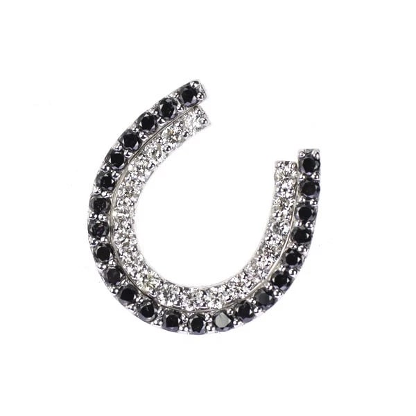 K18WG BLACK/COLORLESS DIAMOND PENDANT TOP: K18WG black/colorless diamond pendant top Brand: None Type/Style: pendant top Material: Metal Purity K18, Metal Gold, Main Stone/Creation Natural Color: none Size: Length/Width/Diameter15.0 
