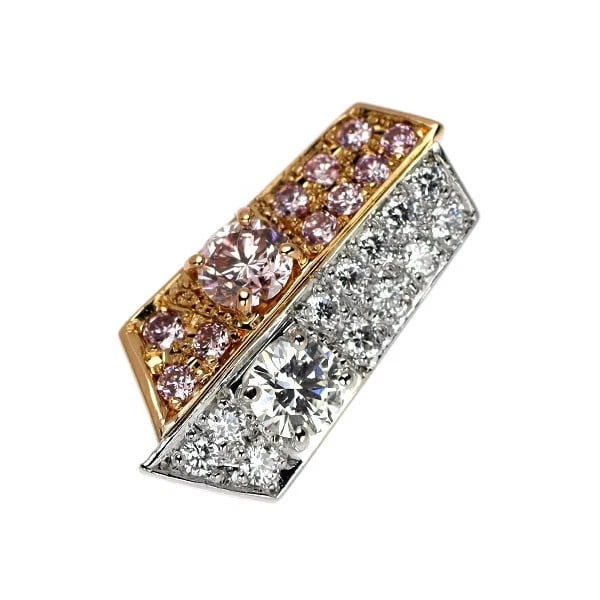 RARE K18PG/PT900 NATURAL PINK DIAMOND PENDANT TOP: rare K18pg/PT900 natural pink diamond pendant top Brand: None Type/Style: pendant top Material: Metal Purity K18, Metal Gold, Main Stone/Creation Natural Color: None Size: