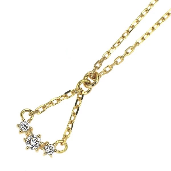 ODUCE 4? K18YG DIAMOND PENDANT NECKLACE (1 of 2)