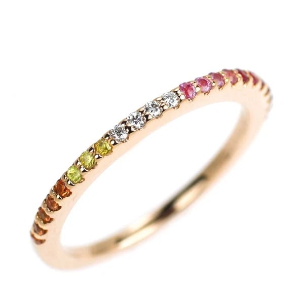 PONTE VECCHIO K18YG RUBY COLOR SAPPHIRE DIAMOND RING: Ponte Vecchio K18YG Ruby Color Sapphire Diamond Ring Brand: Pontevecchio Type/Style: Ring Material: Metal Purity K18, Metal Gold, Main Stone/Creation Ruby Color: None Size: 4.5 US 