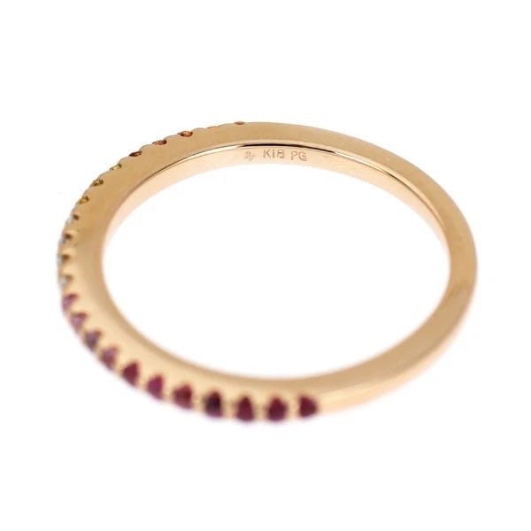 PONTE VECCHIO K18YG RUBY COLOR SAPPHIRE DIAMOND RING - 2