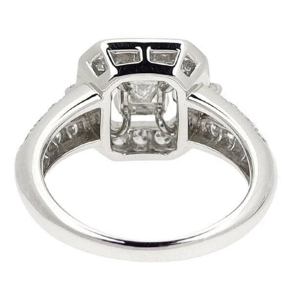 PT900 EMERALD CUT DIAMOND RING - 2