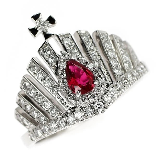PT900 RUBY DIAMOND RING: Pt900 ruby diamond ring Brand: None Type/Style: Ring Material: Metal Purity None, Metal Pt900, Main Stone/Creation Ruby Color: None Size: 9 US Accessories: None Accessories Notice: When