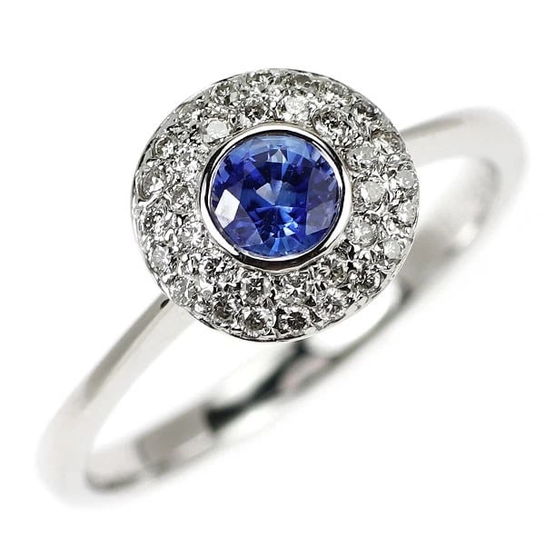 K18WG SAPPHIRE DIAMOND RING: K18WG sapphire diamond ring Brand: None Type/Style: Ring Material: Metal Purity K18, Metal Gold, Main Stone/Creation sapphires Color: White Gold Size: 6 US Accessories: None Accessories