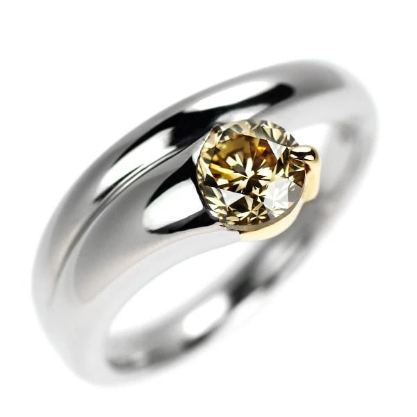 PT900/ K18YG DIAMOND RING: Pt900/ K18YG diamond ring Brand: None Type/Style: Ring Material: Metal Purity K18, Metal Gold, Main Stone/Creation Natural Color: None Size: 6.75 - 7 US Accessories: None Accessories Notice: