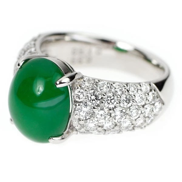 PT900 JADE DIAMOND RING - 2