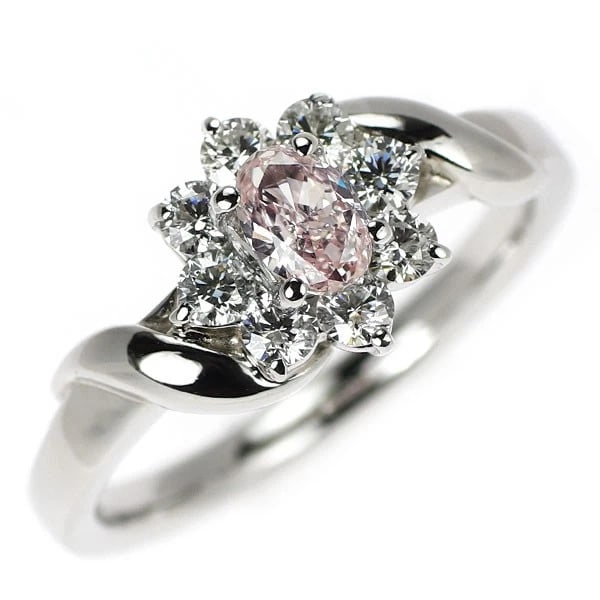 PT900 NATURAL PINK DIAMOND RING: Pt900 natural pink diamond ring Brand: None Type/Style: Ring Material: Metal Purity 900, Metal Platinum, Main Stone/Creation Natural Color: Platinum Size: 4.75 - 5 US Accessories: None
