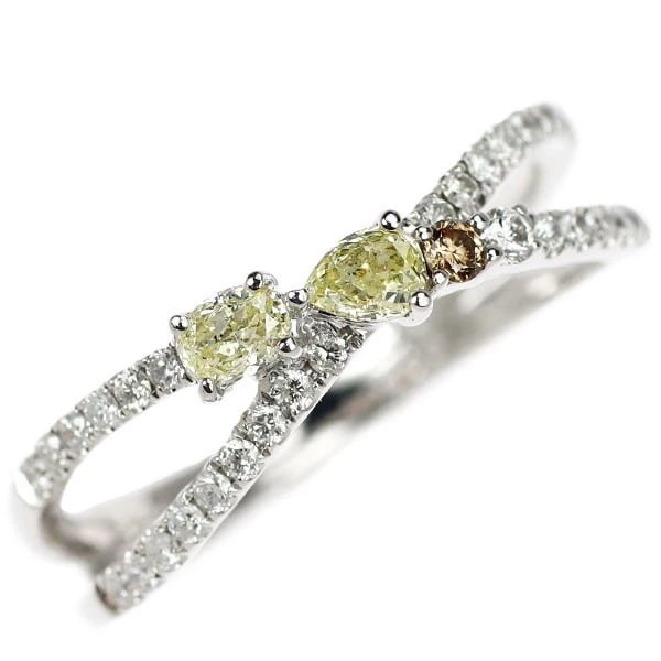 K18WG DIAMOND RING: K18WG diamond ring Brand: None Type/Style: Ring Material: Metal Purity K18, Metal Gold, Main Stone/Creation Natural Color: White Gold Size: 6.75 - 7 US Accessories: None Accessories Notice: