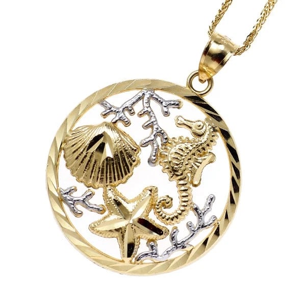 K14YG/WG PENDANT NECKLACE: K14YG/WG pendant necklace Brand: None Type/Style: Pendant Necklace Material: Metal Purity K14, Metal Gold, Main Stone/Creation None Color: None Size: Necklace: Chain Length 41 Accessories: