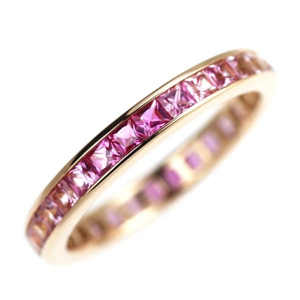 K18PG PINK SAPPHIRE RING: K18PG Pink Sapphire Ring Brand: None Type/Style: Ring Material: Metal Purity K18, Metal Gold, Main Stone/Creation sapphires Color: None Size: 5.5 - 5.75 US Accessories: None Accessories