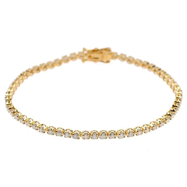 K18YG TENNIS DIAMOND BRACELET: K18YG TENNIS DIAMOND BRACELET Brand: None Type/Style: bracelets Material: Metal Purity None, Metal K18YG, Main Stone/Creation Natural Color: None Size: Necklace: Chain Length 18.5 