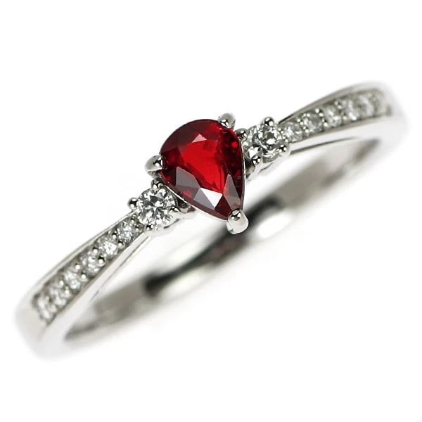PT950 UNHEATED PIGEON BLOOD RUBY DIAMOND RING (1 of 2)