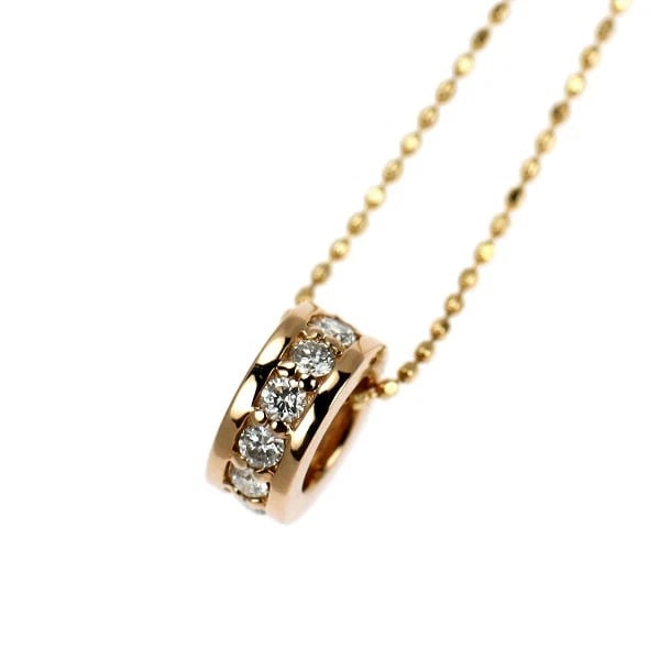 K18YG/PG DIAMOND PENDANT NECKLACE: K18YG/PG diamond pendant necklace Brand: None Type/Style: Pendant Necklace Material: Metal Purity K18, Metal Gold, Main Stone/Creation Natural Color: None Size: Necklace: Chain Length 40.5 