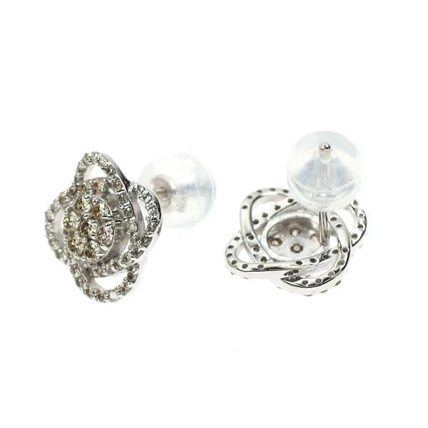 K18WG DIAMOND EARRING - 2