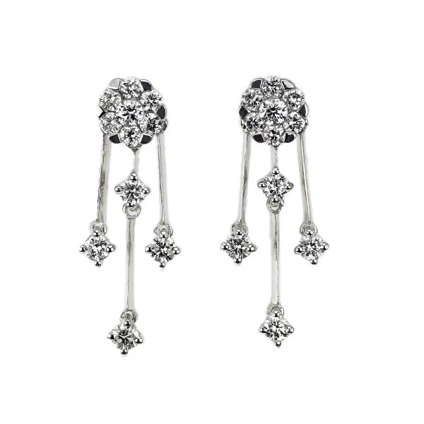 CORONET K18WG DIAMOND EARRING: Coronet K18WG diamond earring Brand: None Type/Style: piercing Material: Metal Purity K18, Metal Gold, Main Stone/Creation Natural Color: White Gold Size: None Accessories: None Accessories