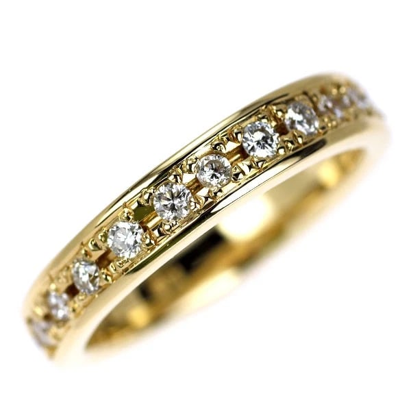 K18YG FULL ETERNITY DIAMOND RING: K18YG full eternity diamond ring Brand: None Type/Style: Ring Material: Metal Purity K18, Metal Gold, Main Stone/Creation Natural Color: None Size: 4 US Accessories: None Accessories Notic