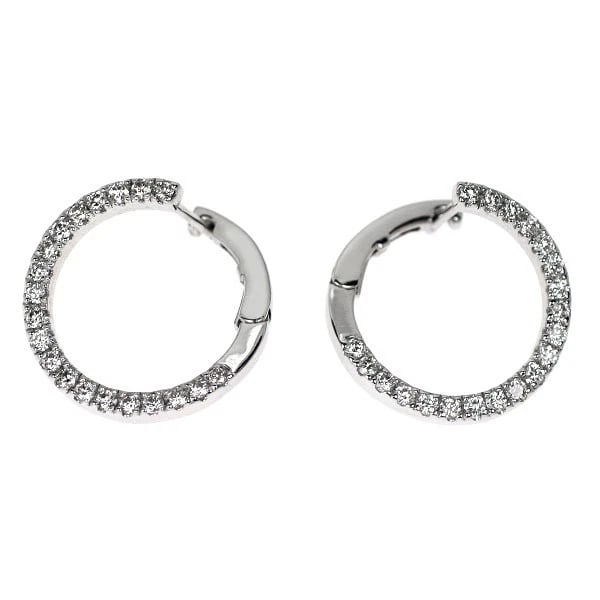 K18WG DIAMOND EARRING: K18WG diamond earring Brand: None Type/Style: piercing Material: Metal Purity K18, Metal Gold, Main Stone/Creation Natural Color: White Gold Size: None Accessories: None Accessories Notice: