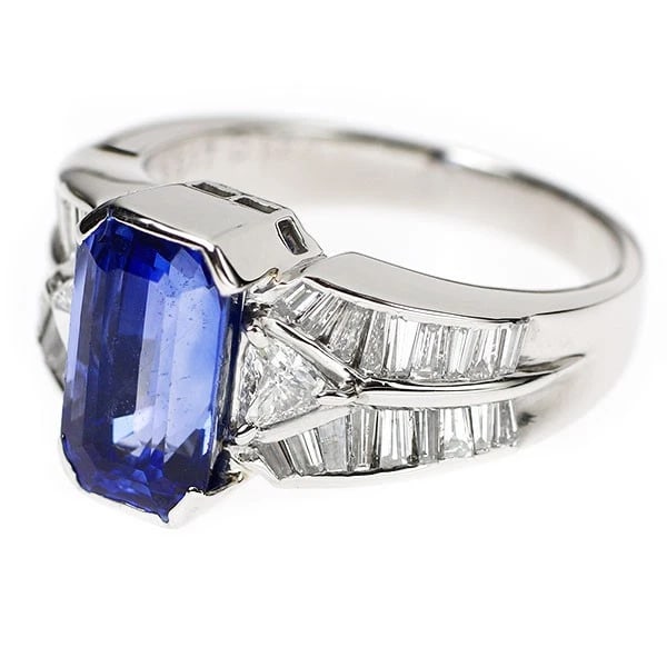 PT900 SAPPHIRE DIAMOND RING - 2