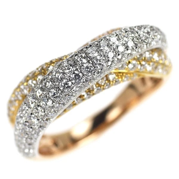 ZHOU DAIFUKU K18YG/WG/PG DIAMOND RING: Zhou Daifuku K18YG/WG/PG Diamond Ring Brand: None Type/Style: Ring Material: Metal Purity K18, Metal Gold, Main Stone/Creation Natural Color: None Size: 6 US Accessories: None Accessories