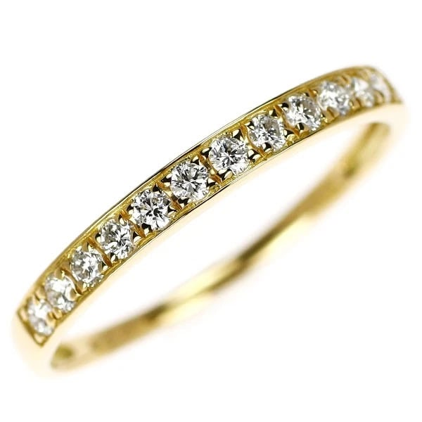 K18YG DIAMOND RING HALF ETERNITY: K18YG Diamond Ring Half Eternity Brand: None Type/Style: Ring Material: Metal Purity K18, Metal Gold, Main Stone/Creation Natural Color: None Size: 8.75 US Accessories: None Accessories