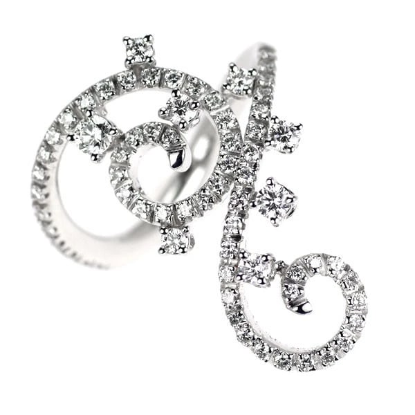 K18WG DIAMOND RING: K18WG diamond ring Brand: None Type/Style: Ring Material: Metal Purity K18, Metal Gold, Main Stone/Creation Natural Color: White Gold Size: 6 US Accessories: None Accessories Notice: When