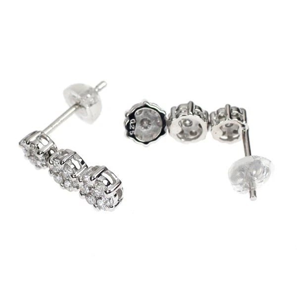 K18WG DIAMOND EARRING - 2
