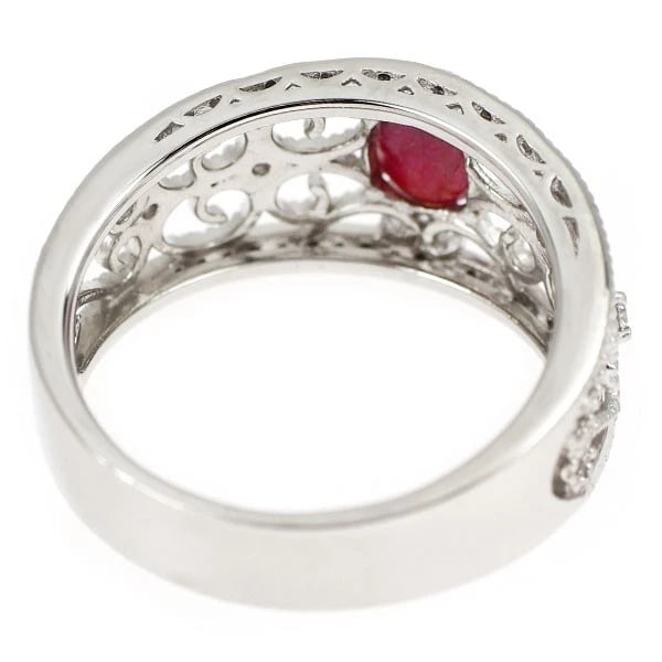 PT900 STAR RUBY DIAMOND RING - 2