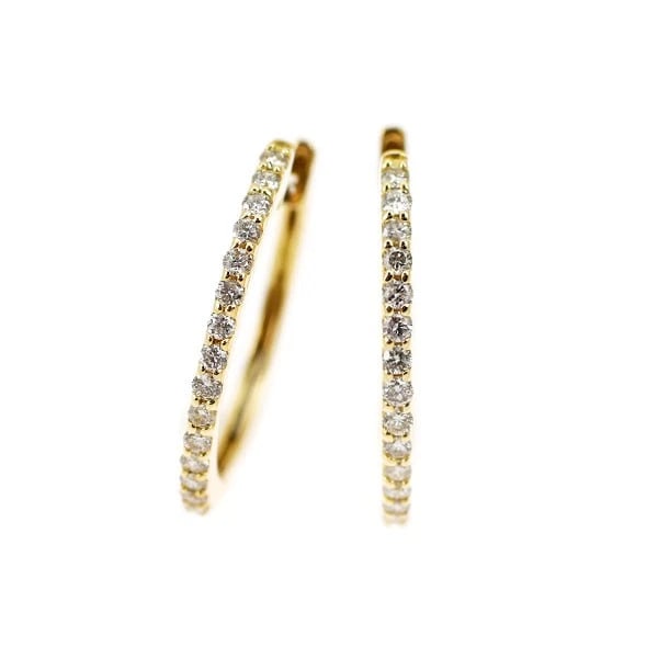 K18YG 0.30CT HOOP DIAMOND EARRINGS: K18YG 0.30ct hoop diamond earrings Brand: None Type/Style: piercing Material: Metal Purity K18, Metal Gold, Main Stone/Creation Natural Color: Yellow Gold Size: None Accessories: None