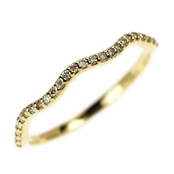 K18YG DIAMOND RING: K18YG diamond ring Brand: None Type/Style: Ring Material: Metal Purity K18, Metal Gold, Main Stone/Creation Natural Color: Yellow Gold Size: 6.25 - 6.5 US Accessories: None Accessories