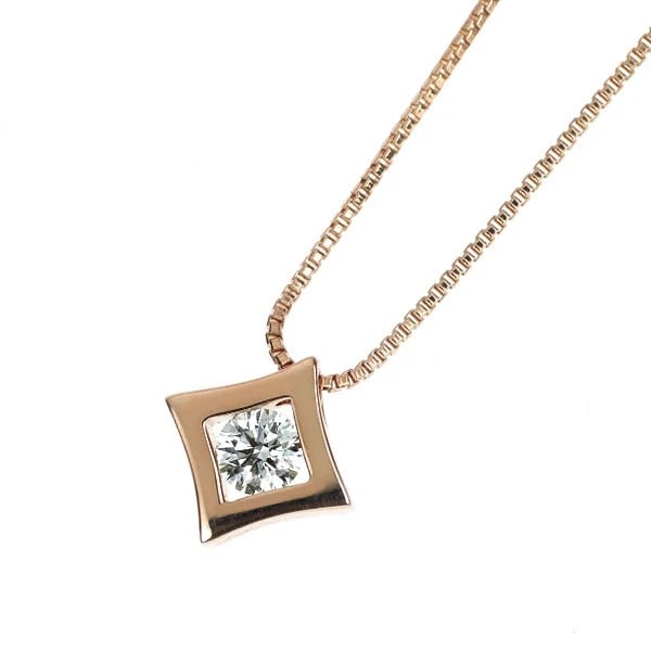 K18PG DIAMOND PENDANT NECKLACE: K18PG DIAMOND PENDANT NECKLACE Brand: None Type/Style: Pendant Necklace Material: Metal Purity K18, Metal Gold, Main Stone/Creation Natural Color: None Size: Necklace: Chain Length ?45 