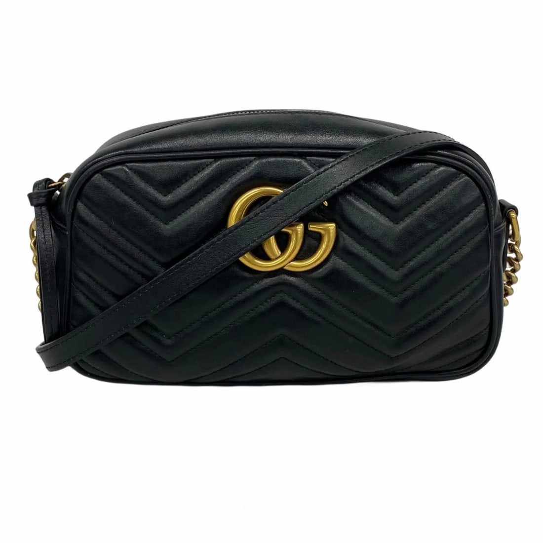 GUCCI GG MARMONT SHOULDER BAG LEATHER BLACK WOMEN'S (1 of 9)