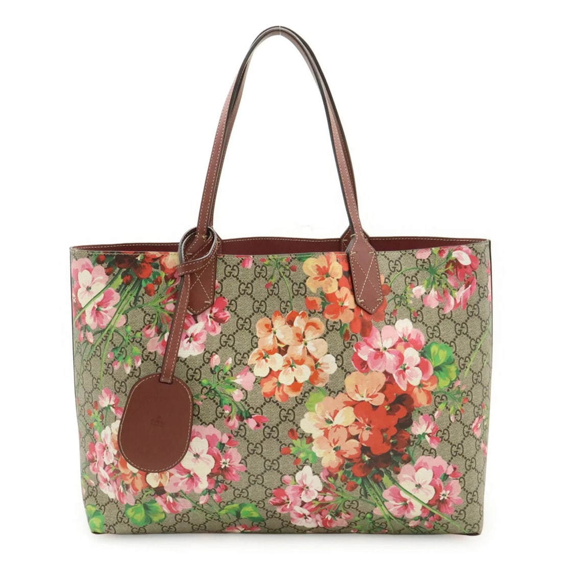 GUCCI GG BLOOMS SUPREME REVERSIBLE TOTE/SHOULDER BAG: GUCCI GG Blooms Supreme reversible tote/shoulder bag Brand: Gucci Type/Style: Shoulder bag, Tote bag Material: GG Supreme Color: Beige pink, Multi-color, Pink, White Size: Size (HxWxD) 27cm x 37.5