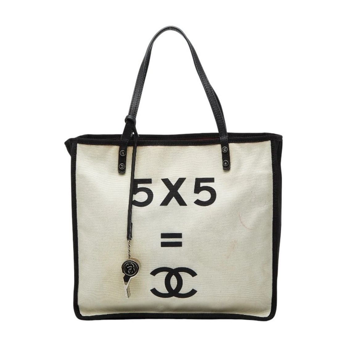 CHANEL LET'S LEMON STRAIGHT TOTE BAG: Chanel Let's Lemon Straight Tote Bag Brand: Chanel Type/Style: Beach bag, Shoulder bag, Tote bag Material: Canvas , Leather Color: Black, White Size: Size (HxWxD) 30cm x 32cm / 11.81'' x 12.59''