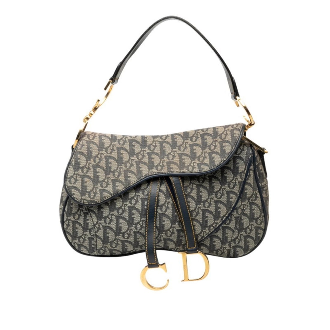 CHRISTIAN DIOR DIOR OBLIQUE SADDLE BAG HANDBAG: Christian Dior Dior Oblique Saddle Bag Handbag Brand: Christian Dior Type/Style: Handbag, Saddle bag, Shoulder bag Material: Canvas , Leather Color: Beige, Navy Size: Size (HxWxD) 18cm x 29.5cm x