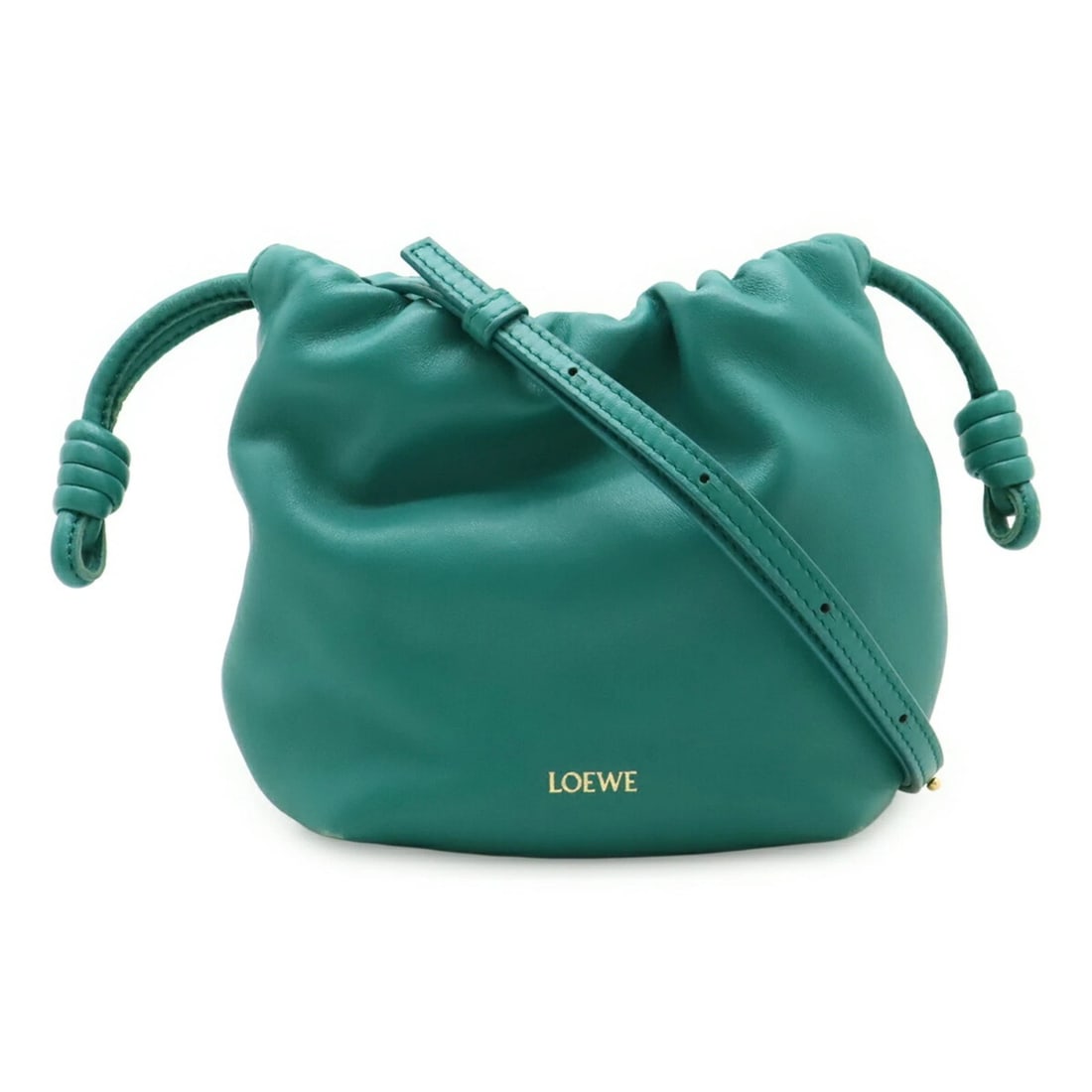 LOEWE FLAMENCO PURSE MINI JADE COLLECTION SHOULDER BAG: LOEWE Flamenco Purse Mini Jade Collection Shoulder Bag Brand: Loewe Type/Style: Clutch bag, Pochette, Pouch, Shoulder bag Material: Leather Color: Green Size: Size (HxWxD) 18cm x 6cm / 7.08'' x 2.