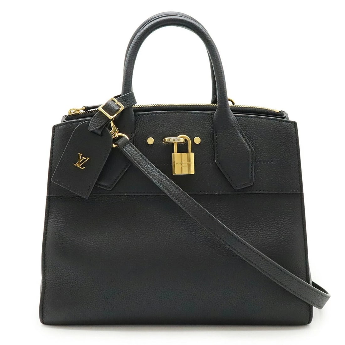 LOUIS VUITTON CITY STEAMER PM HANDBAG/SHOULDER BAG: LOUIS VUITTON City Steamer PM Handbag/Shoulder Bag Brand: Louis Vuitton Type/Style: Handbag, Shoulder bag Material: Leather Color: Black, Noir Size: Size (HxWxD) 21.5cm x 26.5cm x 13cm /
