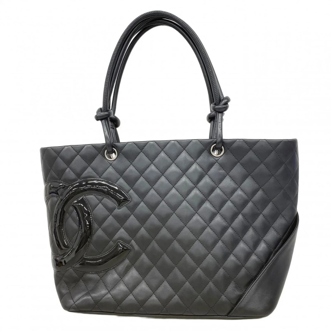 CHANEL CAMBON TOTE BAG LAMBSKIN BLACK: Chanel Cambon Tote Bag Lambskin Black Brand: Chanel Type/Style: Tote bag Material: Leather Color: Black Size: Size (HxWxD) 25cm x 29cm x 14cm / 9.84'' x 11.41'' x 5.51'' Accessories: None