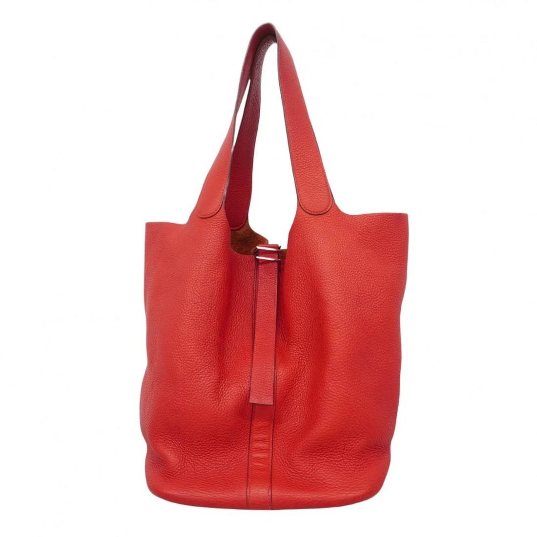 HERMES PICOTIN TGM TAURILLON CLEMENCE ROUGE VIF HANDBAG (1 of 11)