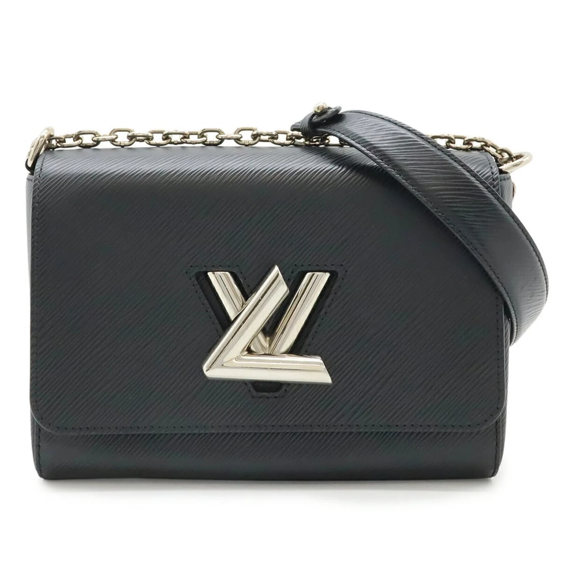 LOUIS VUITTON EPI TWIST MM SHOULDER BAG: LOUIS VUITTON Epi Twist MM Shoulder Bag Brand: Louis Vuitton Type/Style: Shoulder bag Material: Epi leather Color: Noir Size: Size (HxWxD) 17.5cm x 23cm x 9.5cm / 6.88'' x 9.05'' x 3.74'' 