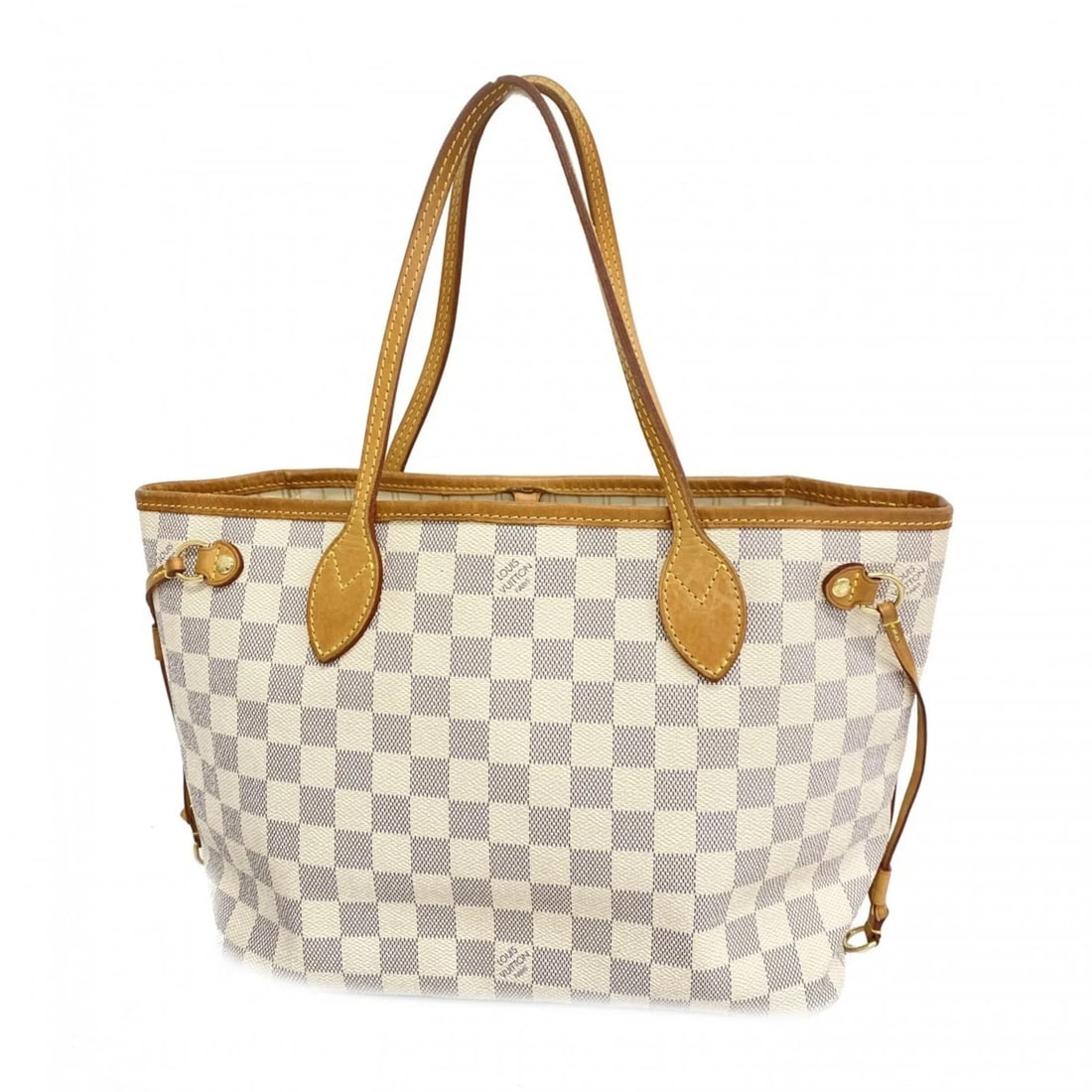 LOUIS VUITTON DAMIER AZUR NEVERFULL PM TOTE BAG: Louis Vuitton Damier Azur Neverfull PM Tote Bag Brand: Outlet Type/Style: Tote bag Material: Damier Color: White Size: Size (HxWxD) 22cm x 28.5cm x 13cm / 8.66'' x 11.22'' x 5.11'' Accessories: N