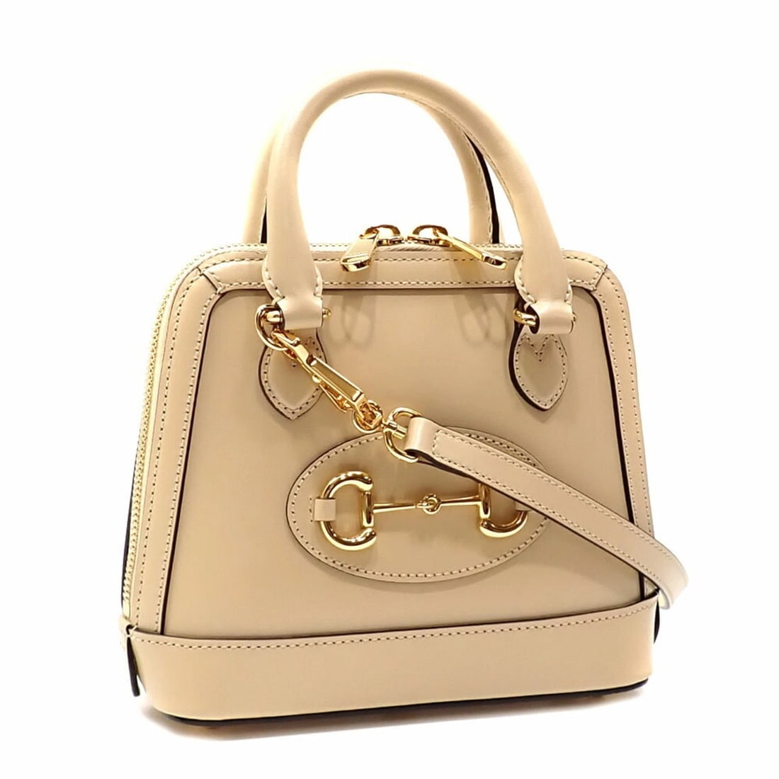 GUCCI HORSEBIT HANDBAG WOMEN'S BEIGE LEATHER: Gucci Horsebit Handbag Women's Beige Leather Brand: Gucci Type/Style: Handbag Material: Leather Color: Beige Size: Size (HxWxD) 18cm x 20cm x 7cm / 7.08'' x 7.87'' x 2.75'' Accessories: None <