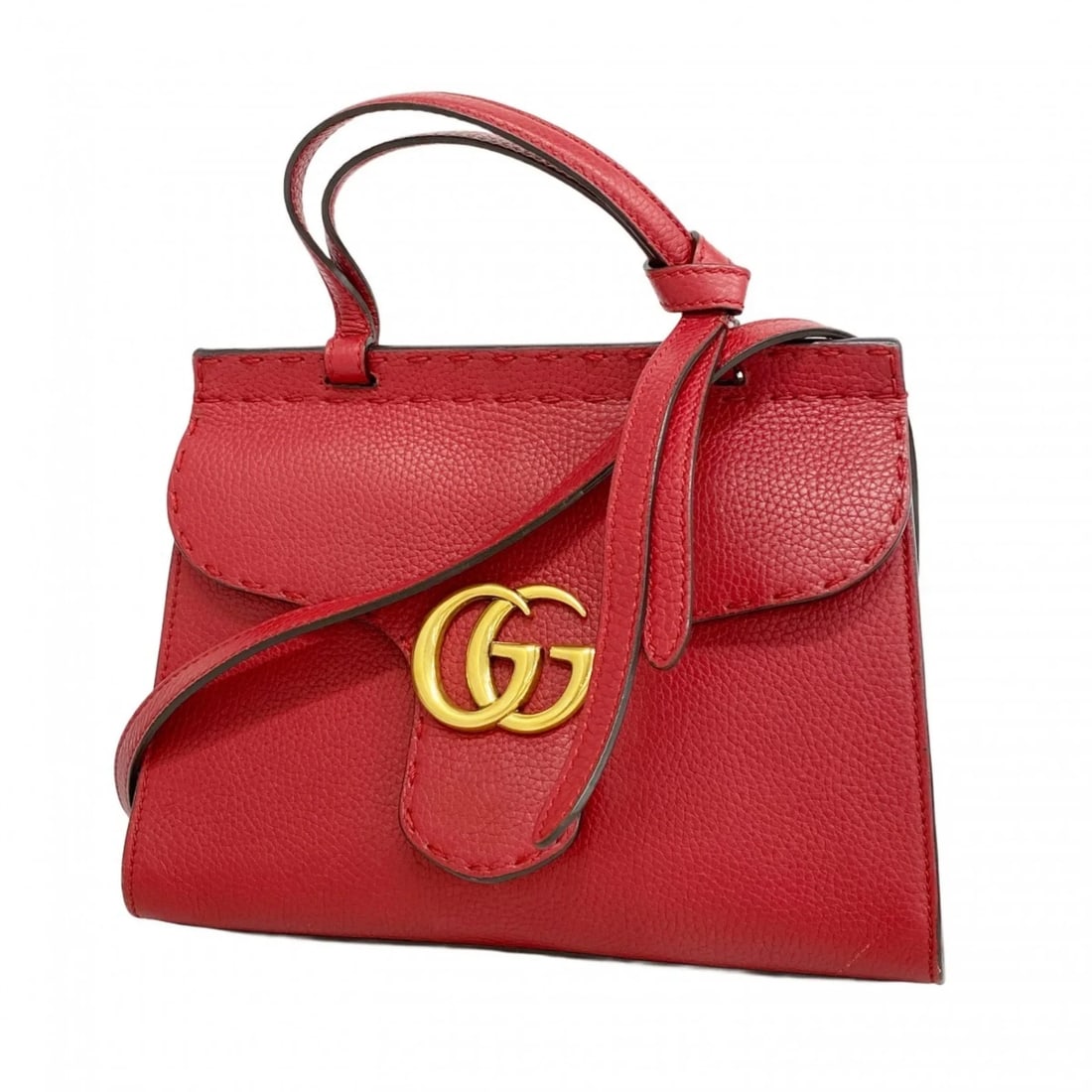 GUCCI GG MARMONT HANDBAG LEATHER RED (1 of 9)